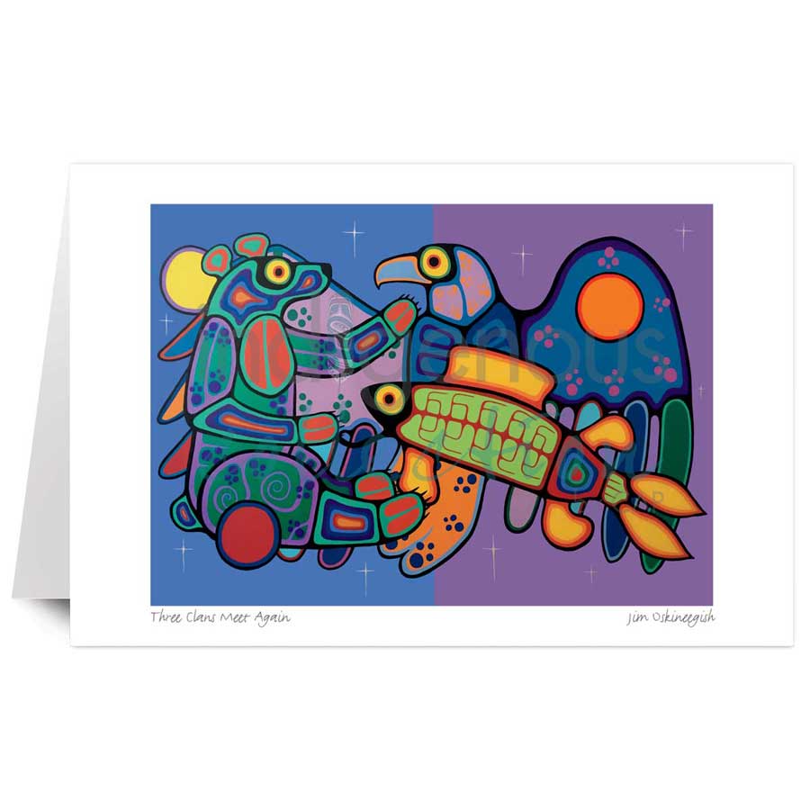 Three Clans Meet Again by artist Jim Oskineegish