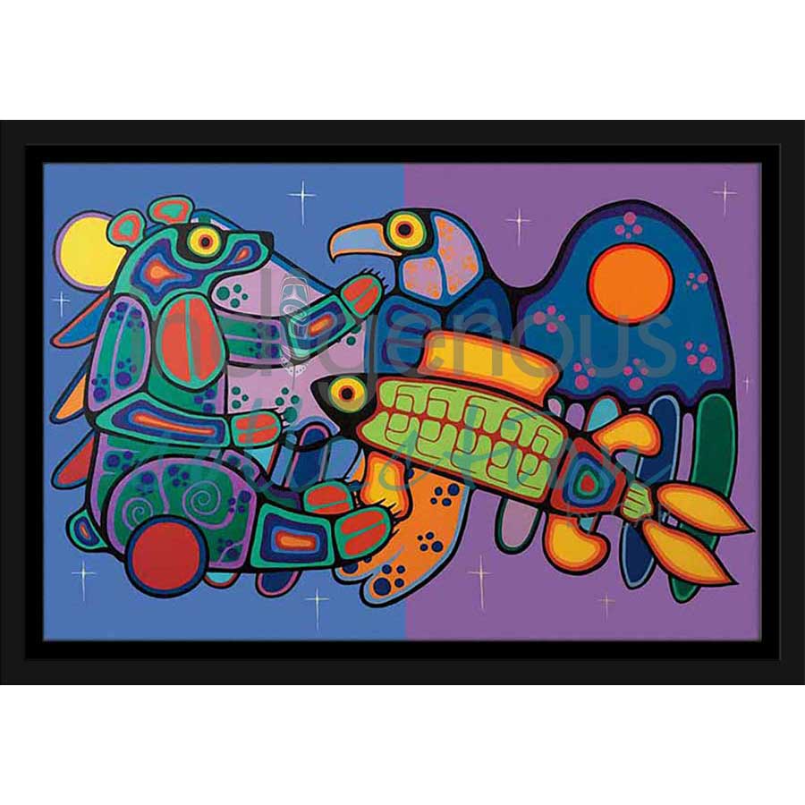 Three Clans Meet Again by artist Jim Oskineegish - Ojibway. Indigenous Collection