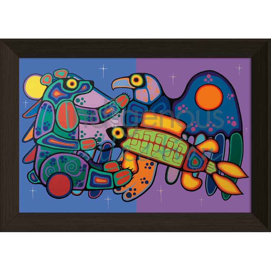 Three Clans Meet Again by artist Jim Oskineegish - Ojibway. Indigenous Collection