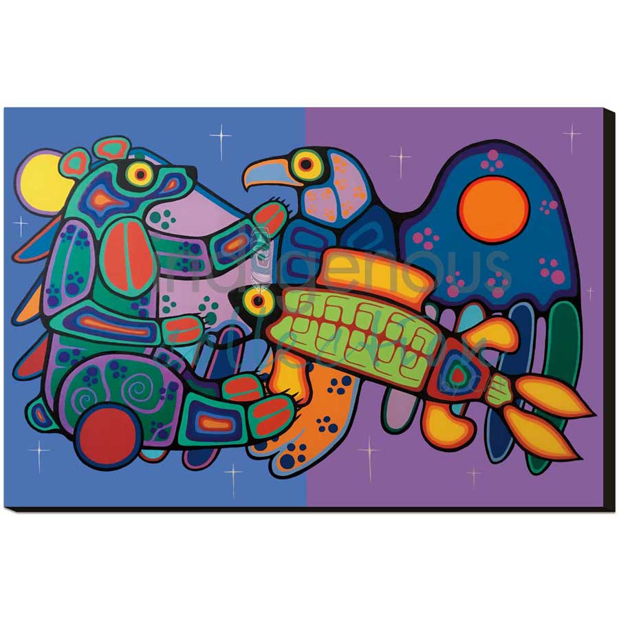 Three Clans Meet Again by artist Jim Oskineegish - Ojibway. Indigenous Collection