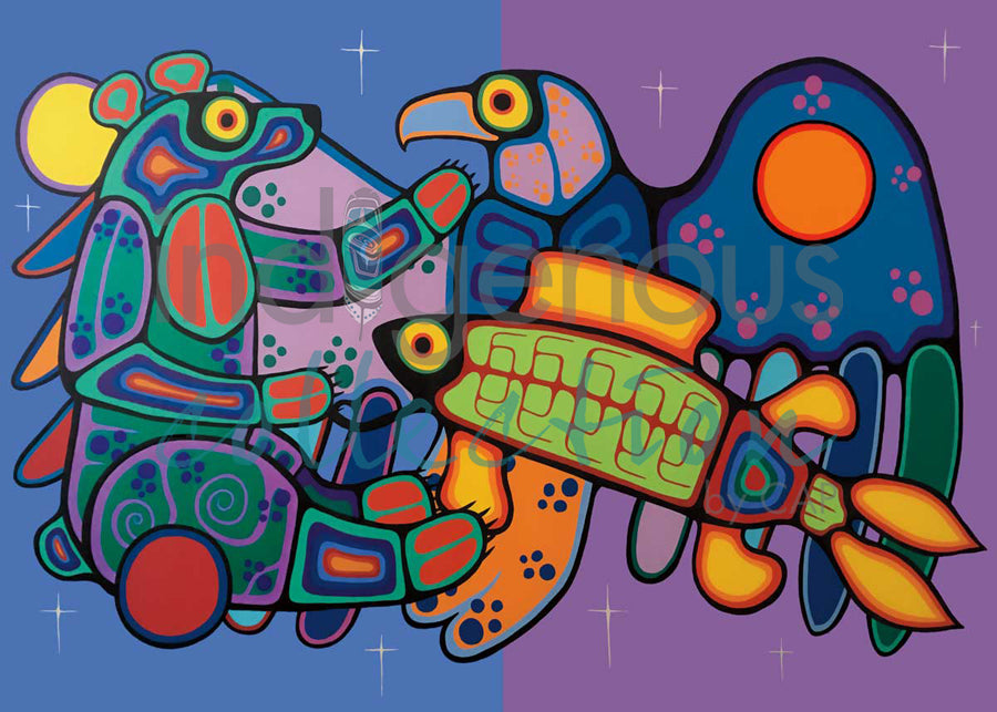 Three Clans Meet Again by artist Jim Oskineegish