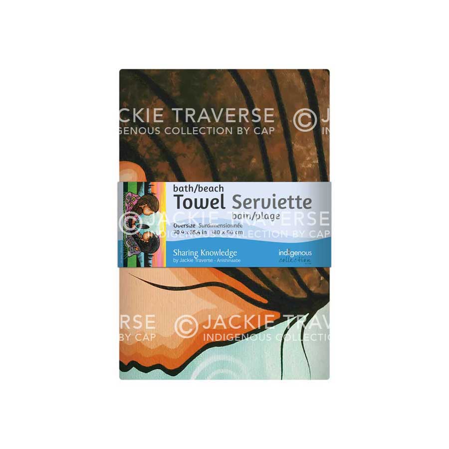 Sharing Knowledge Bath/Beach Towel by artist Jackie Traverse