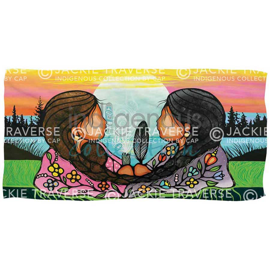 Sharing Knowledge Bath/Beach Towel by artist Jackie Traverse