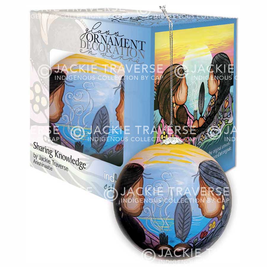 Sharing Knowledge Glass Christmas Ornament by artistJackie Traverse