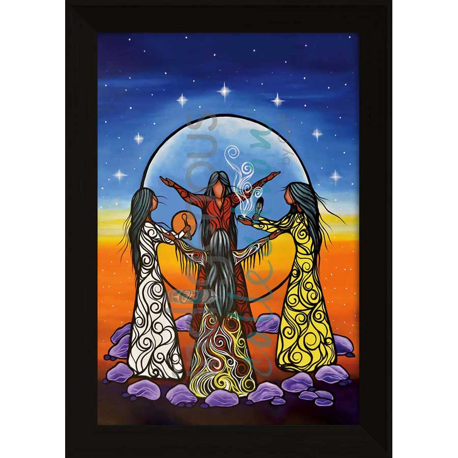 Full Moon Ceremony of the Four Nations by artist Jackie Traverse - Anishinaabe. Indigenous Collection