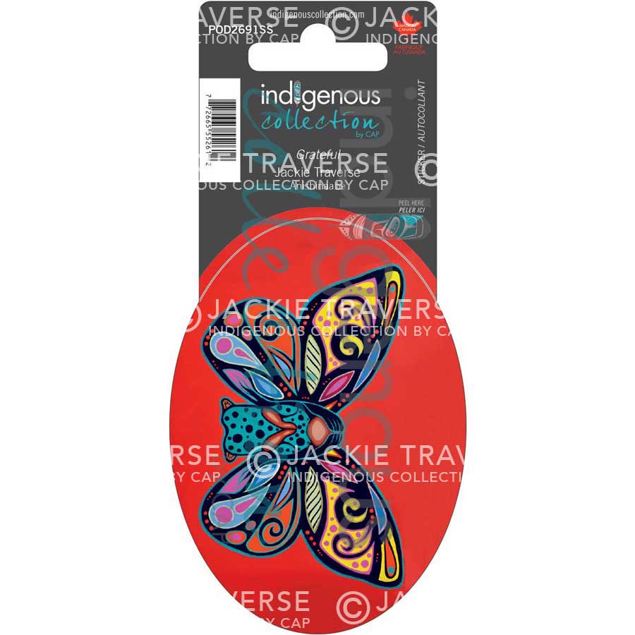 Grateful Sticker by artist Jackie Traverse