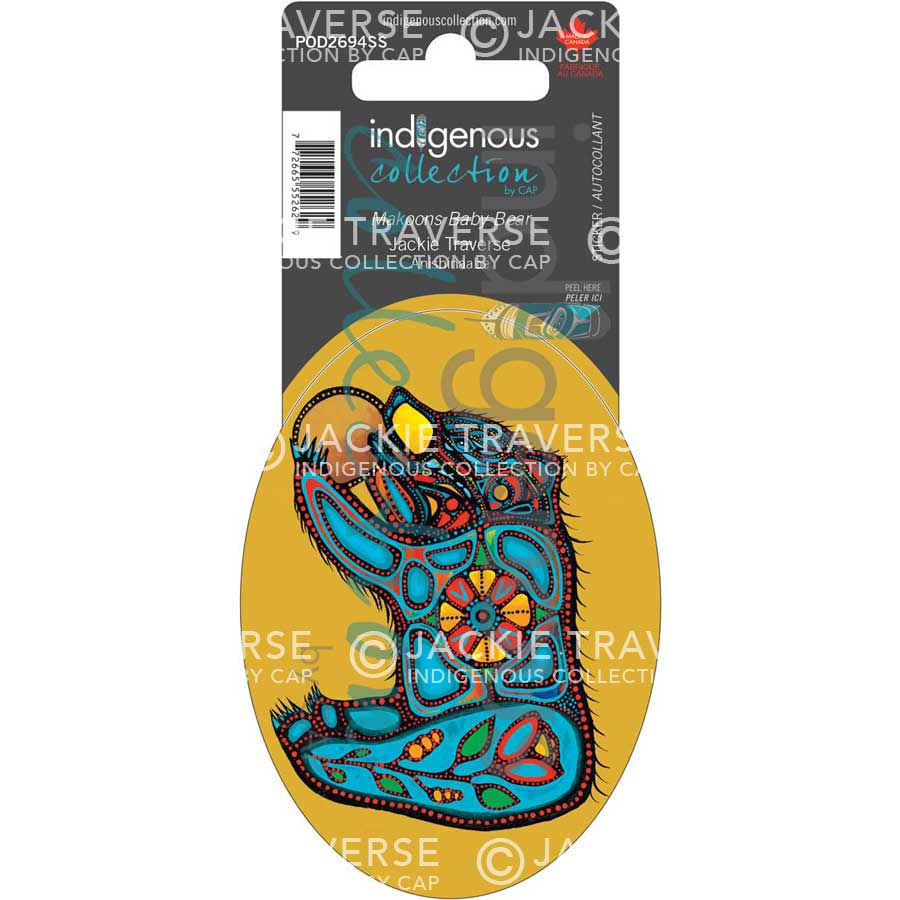 Makoons Baby Bear Sticker by artist Jackie Traverse