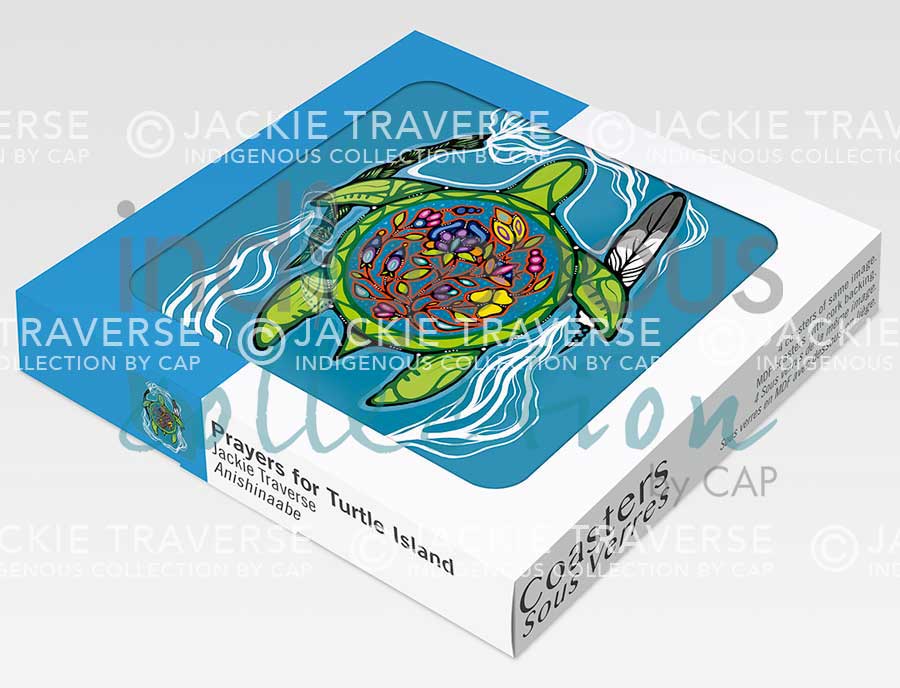 Prayers for Turtle Island Coaster by artist Jackie Traverse