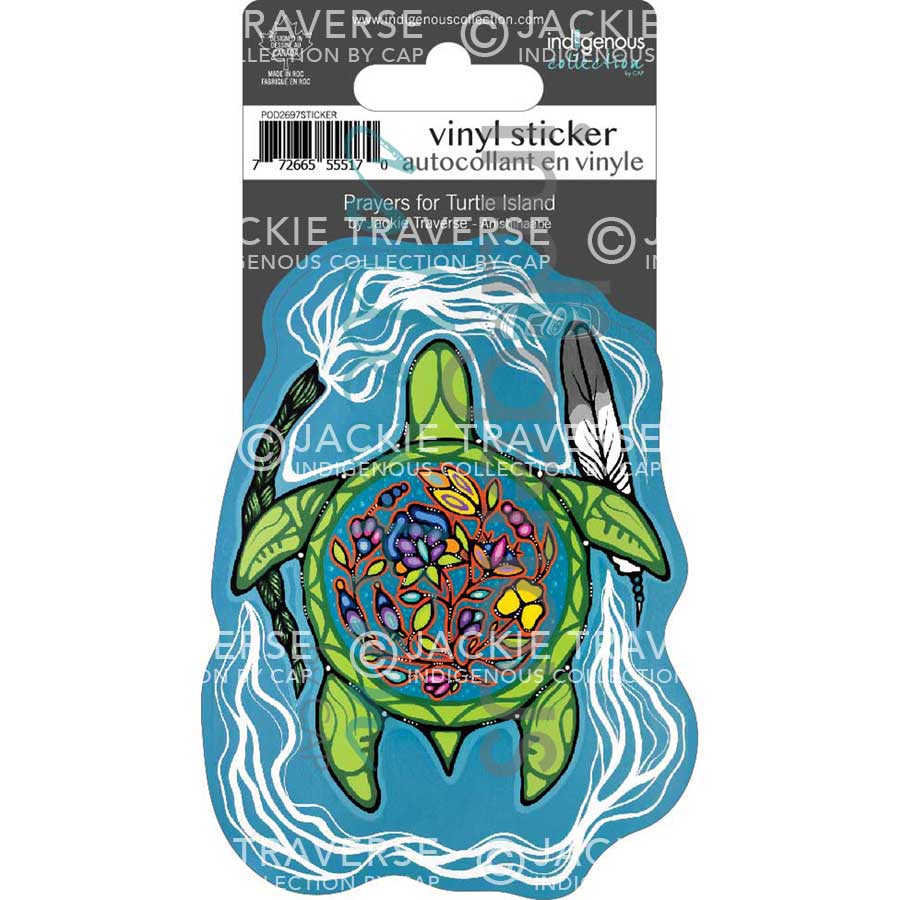 Prayers for Turtle Island Vinyl Die-Cut Sticker by artist Jackie Traverse