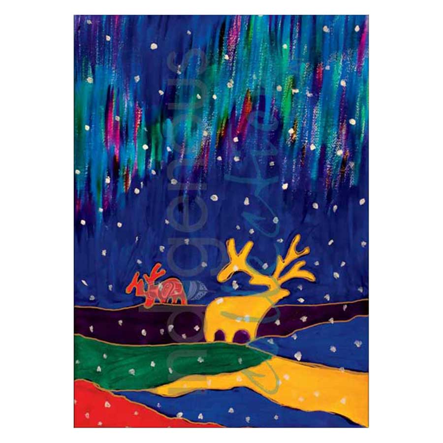 Aurora Caribou Canvas Prints