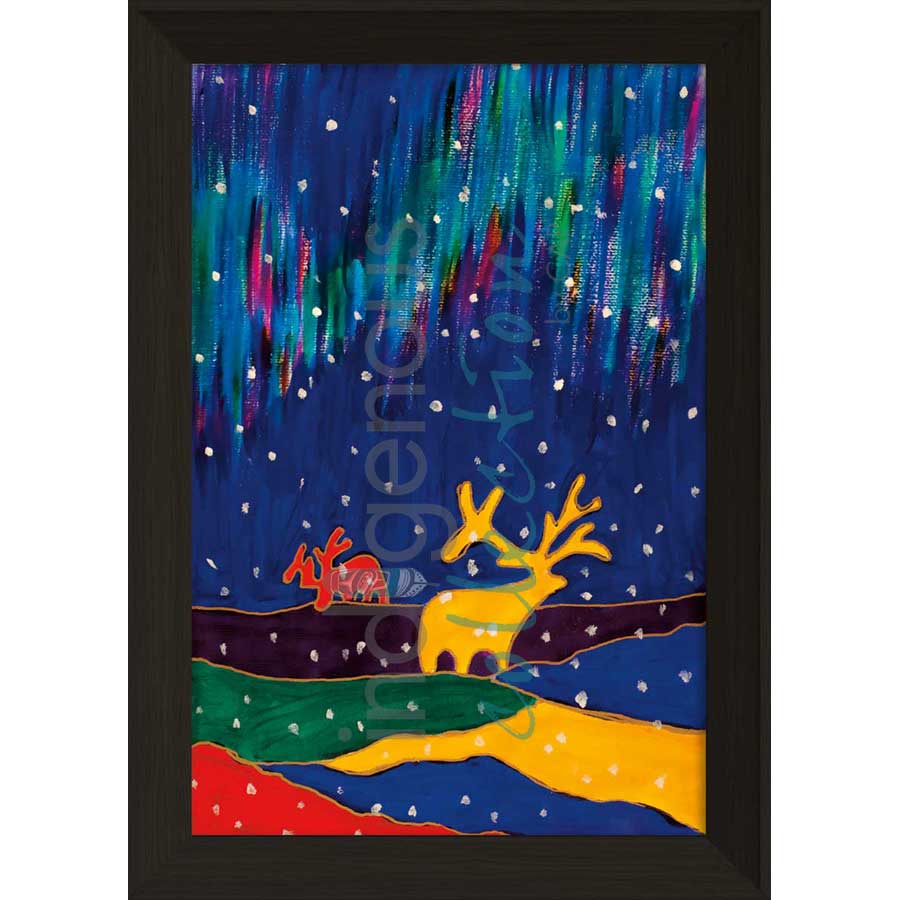 Aurora Caribou by artist Dawn Oman - Denesuline (Chipewyan). Indigenous Collection