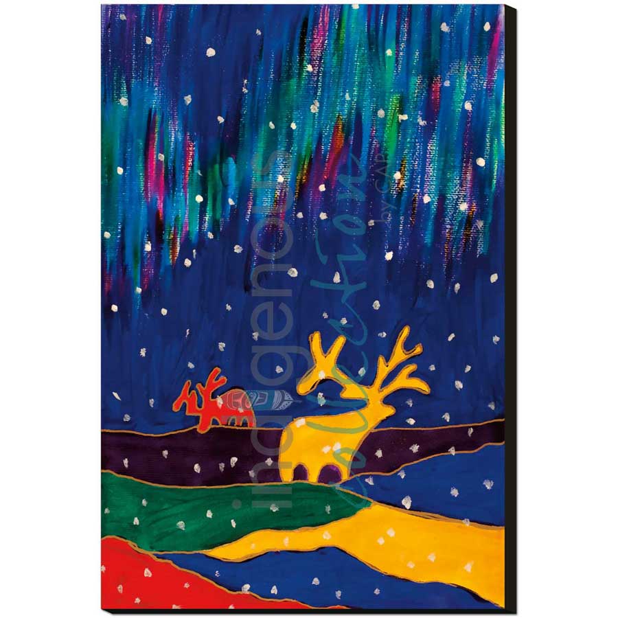 Aurora Caribou by artist Dawn Oman - Denesuline (Chipewyan). Indigenous Collection
