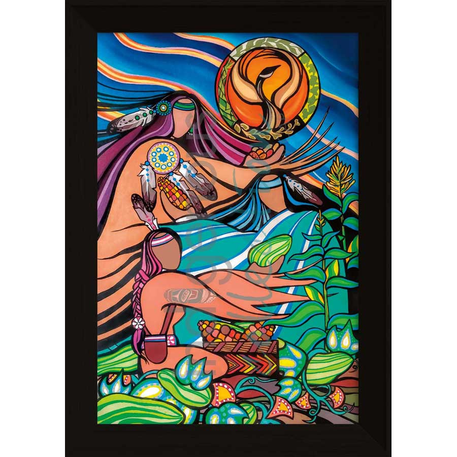 Three Sisters by artist Pam Cailloux - Huron Heritage. Indigenous Collection