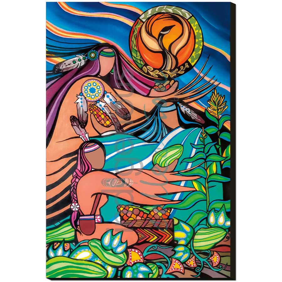 Three Sisters by artist Pam Cailloux - Huron Heritage. Indigenous Collection