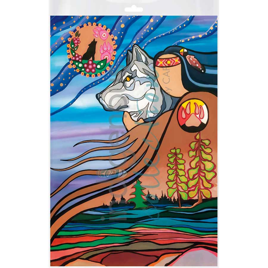 Wolf Medicine by artist Pam Cailloux - Huron Heritage. Indigenous Collection