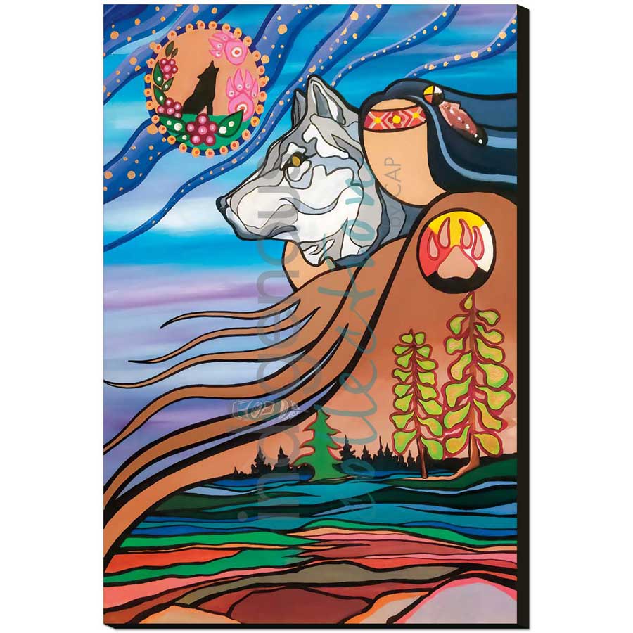 Wolf Medicine by artist Pam Cailloux - Huron Heritage. Indigenous Collection