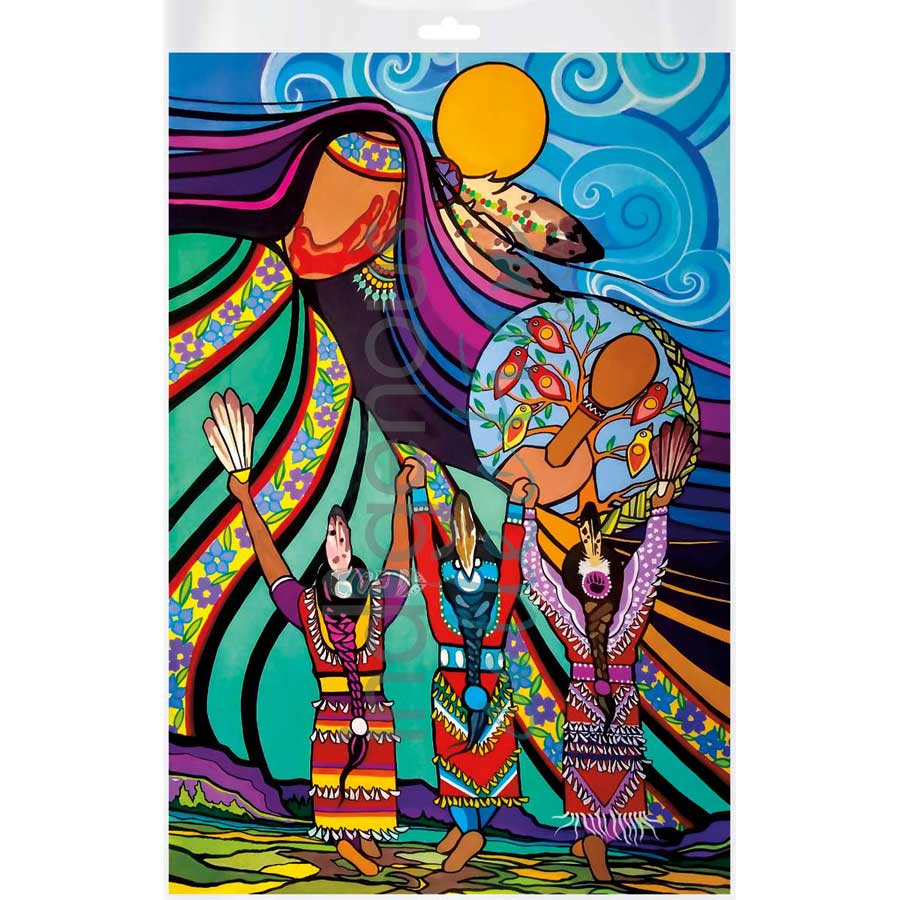 Dancing to Mother Earth's Drum by artist Pam Cailloux - Huron Heritage. Indigenous Collection