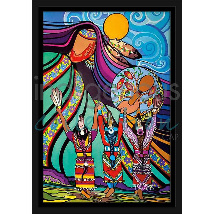 Dancing to Mother Earth's Drum by artist Pam Cailloux - Huron Heritage. Indigenous Collection
