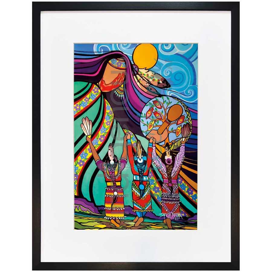 Dancing to Mother Earth's Drum by artist Pam Cailloux - Huron Heritage. Indigenous Collection