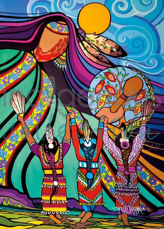 Dancing to Mother Earth's Drum by artist Pam Cailloux