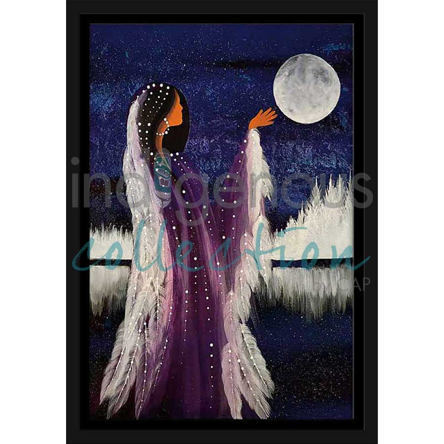 Winter Moon Rising by artist Betty Albert - Cree. Indigenous Collection