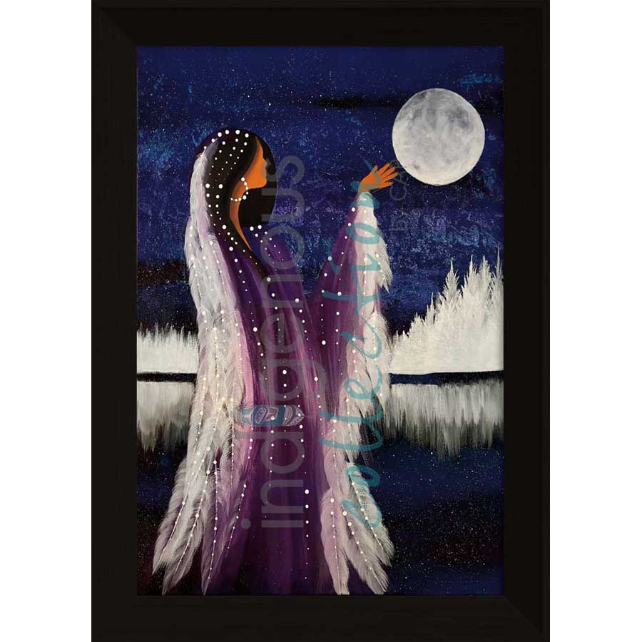 Winter Moon Rising by artist Betty Albert - Cree. Indigenous Collection