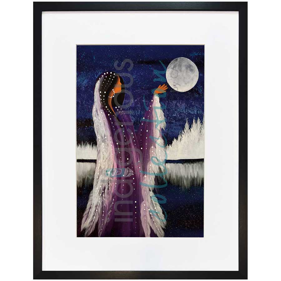 Winter Moon Rising by artist Betty Albert - Cree. Indigenous Collection