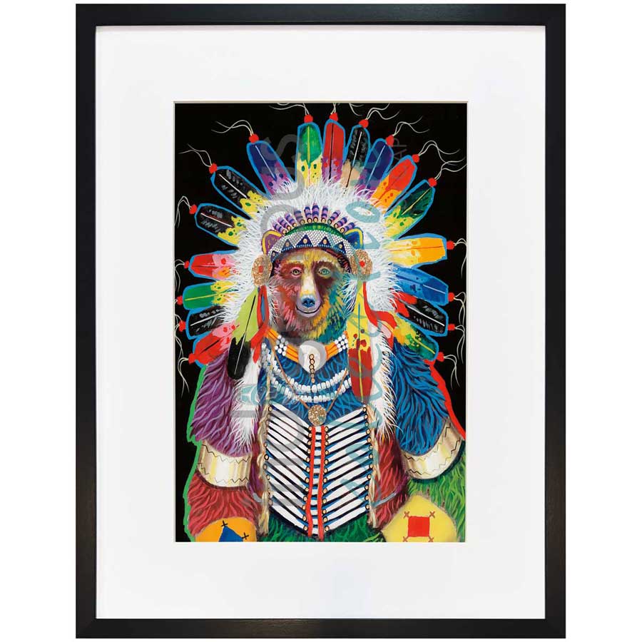 Ceremonial Bear by artist John Balloue - Cherokee. Indigenous Collection