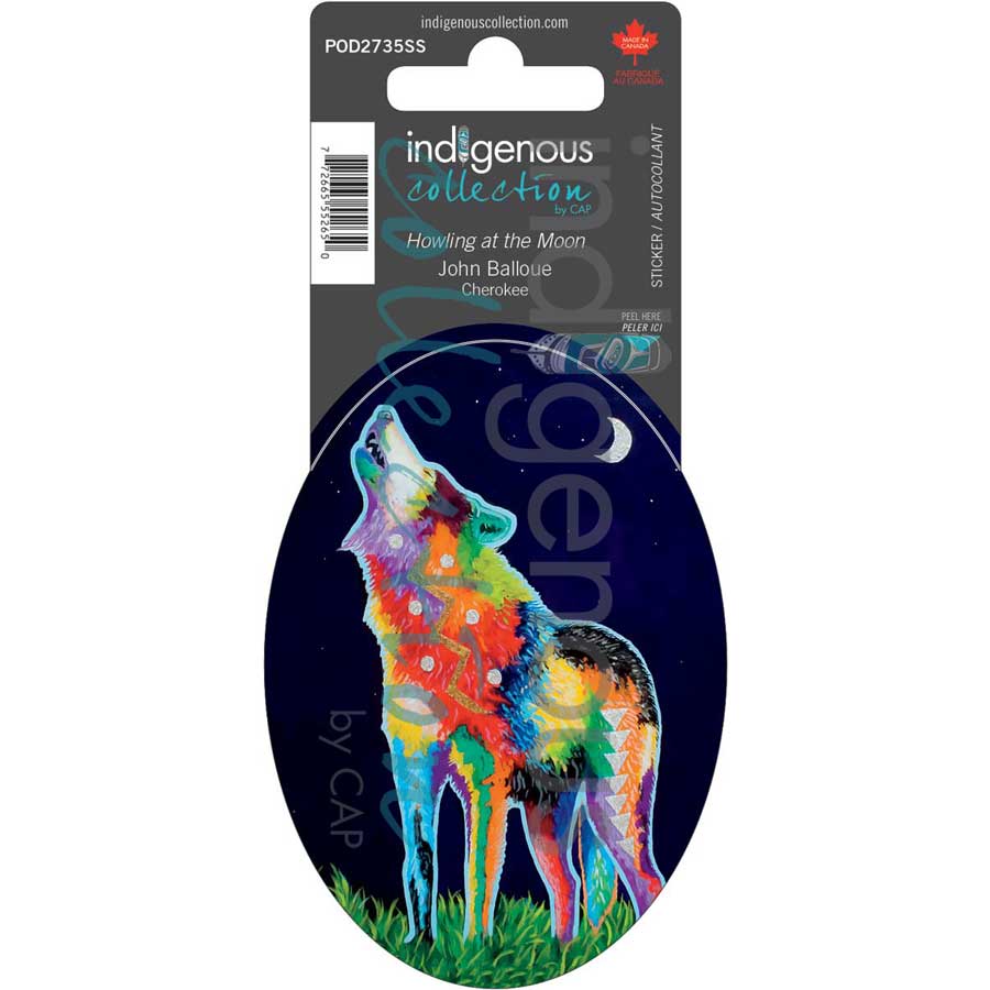Howling at the Moon Sticker by artist John Balloue