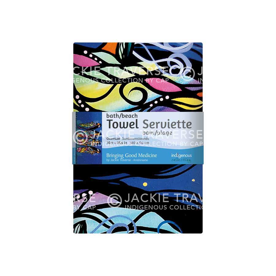 Bringing Good Medicine Bath/Beach Towel by artist Jackie Traverse