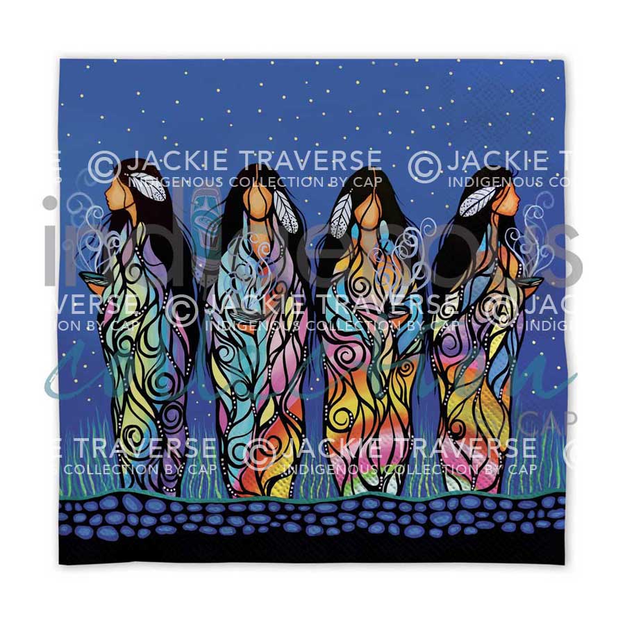 Bringing Good Medicine napkins by artist Jackie Traverse