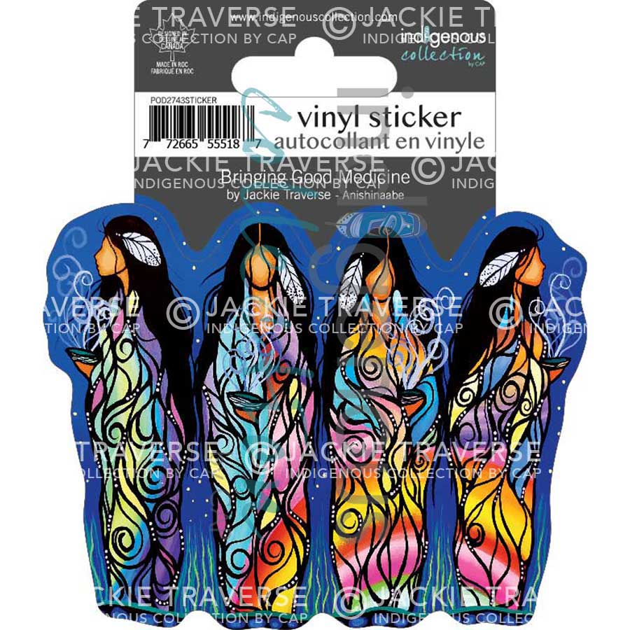 Bringing Good Medicine Vinyl Die-Cut Sticker by artist Jackie Traverse