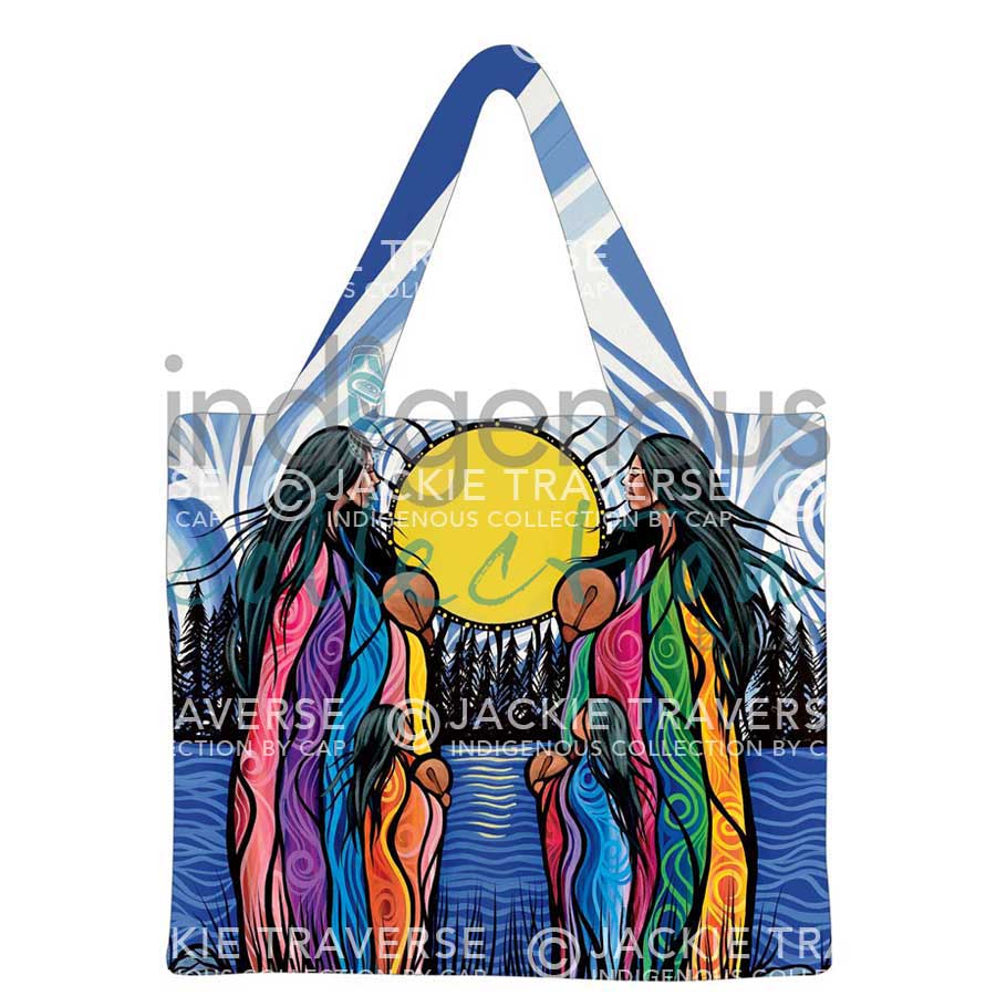 Mother Daughter Water Song Reusable Shopping Bag by artist Jackie Traverse