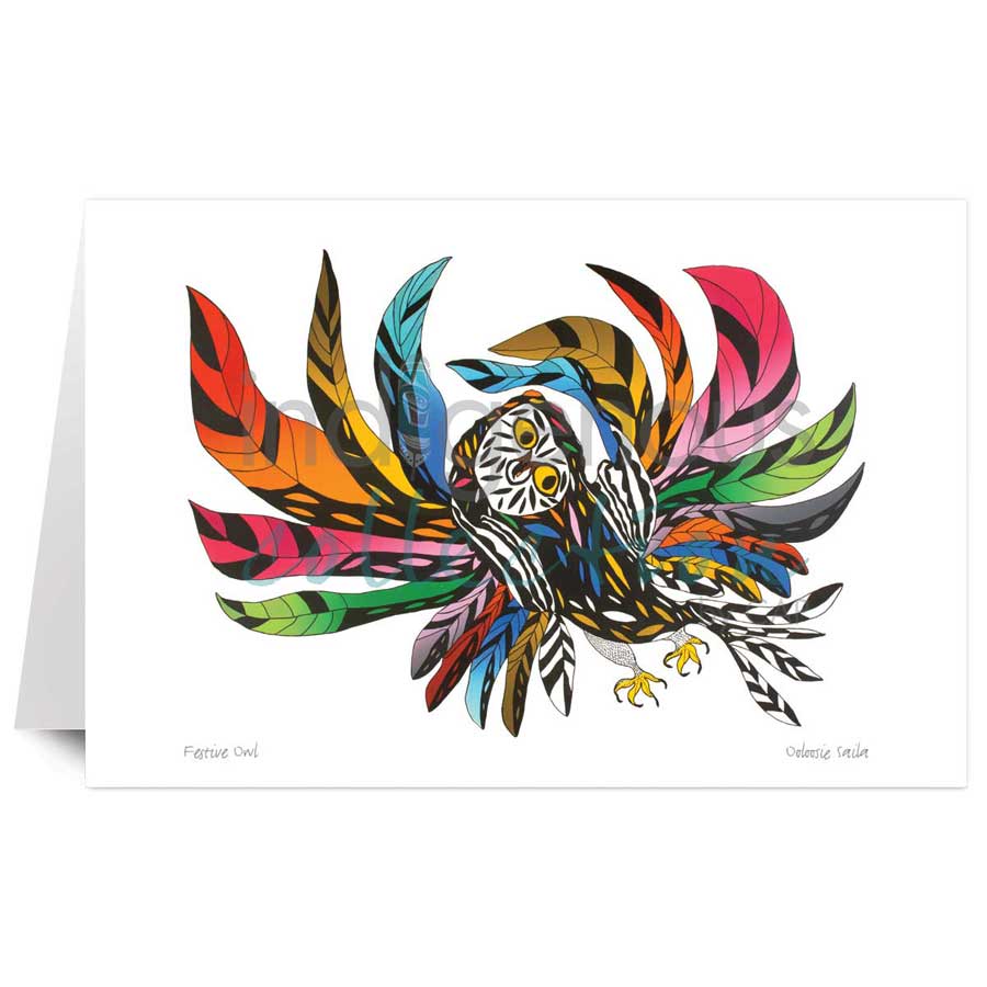 Festive Owl by artist Ooloosie Saila