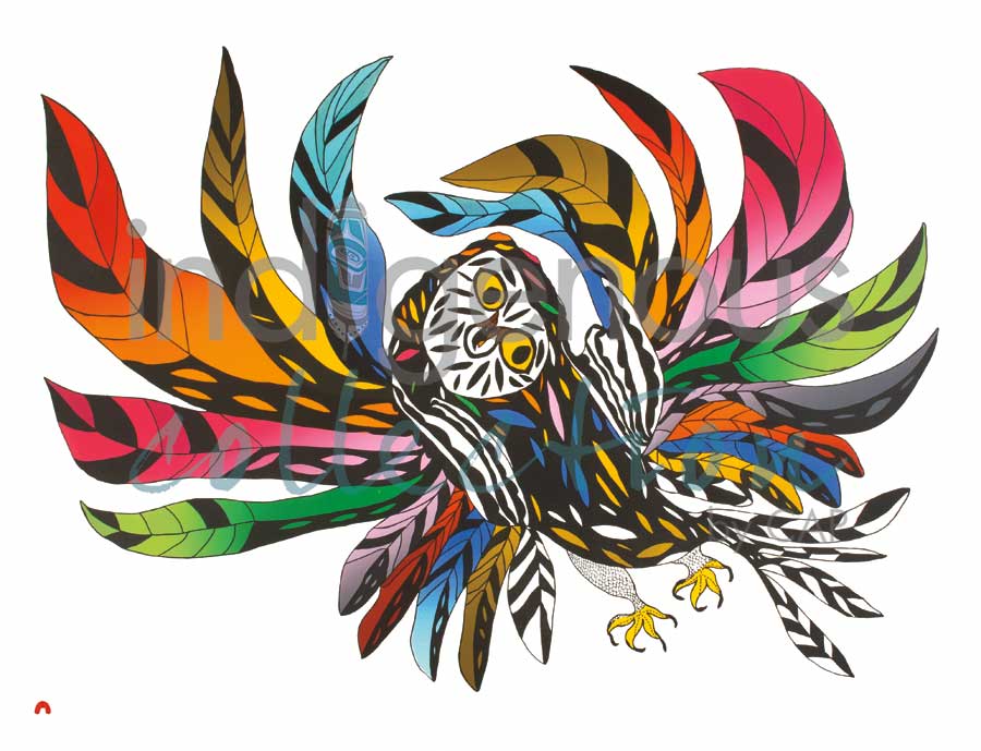 Festive Owl by artist Ooloosie Saila