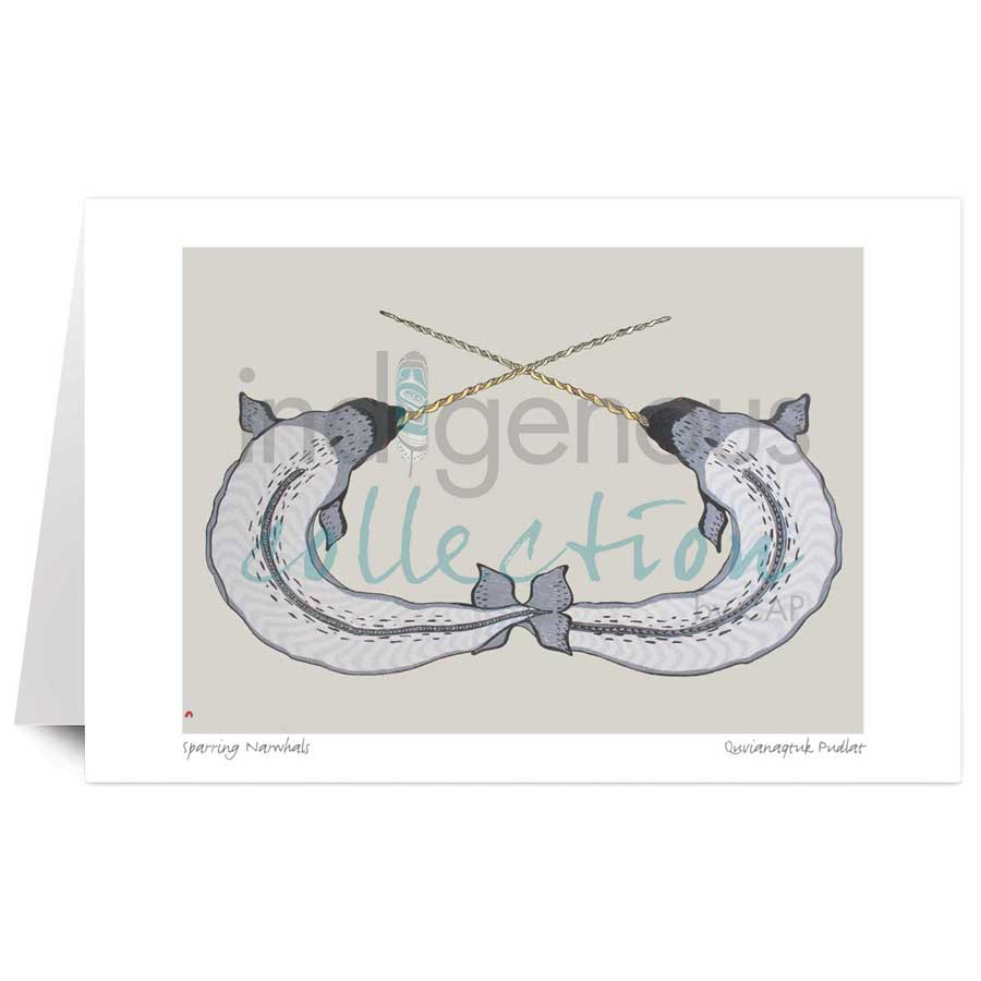 Sparring Narwhals by artist Quvianaqtuk Pudlat