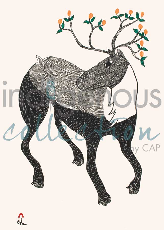 Caribou in Bloom by artist Ningiukulu Teevee