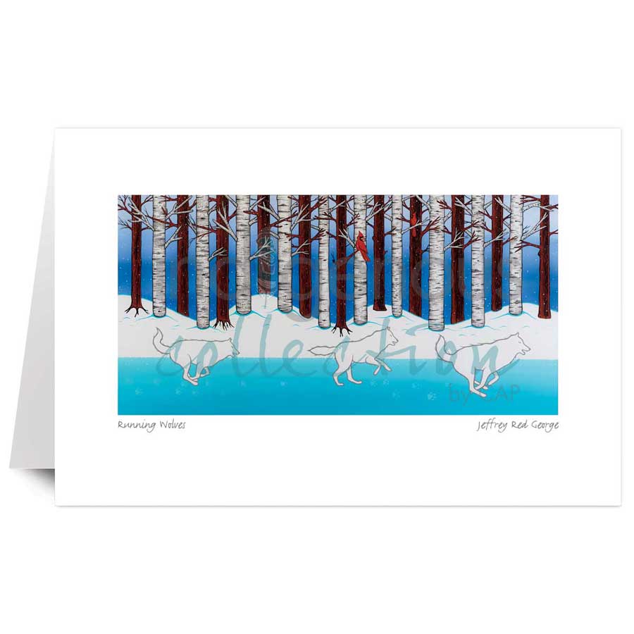 Running Wolves by artist Jeffrey Red George