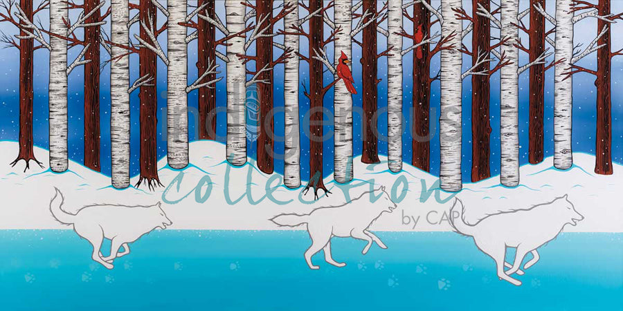Running Wolves by artist Jeffrey Red George
