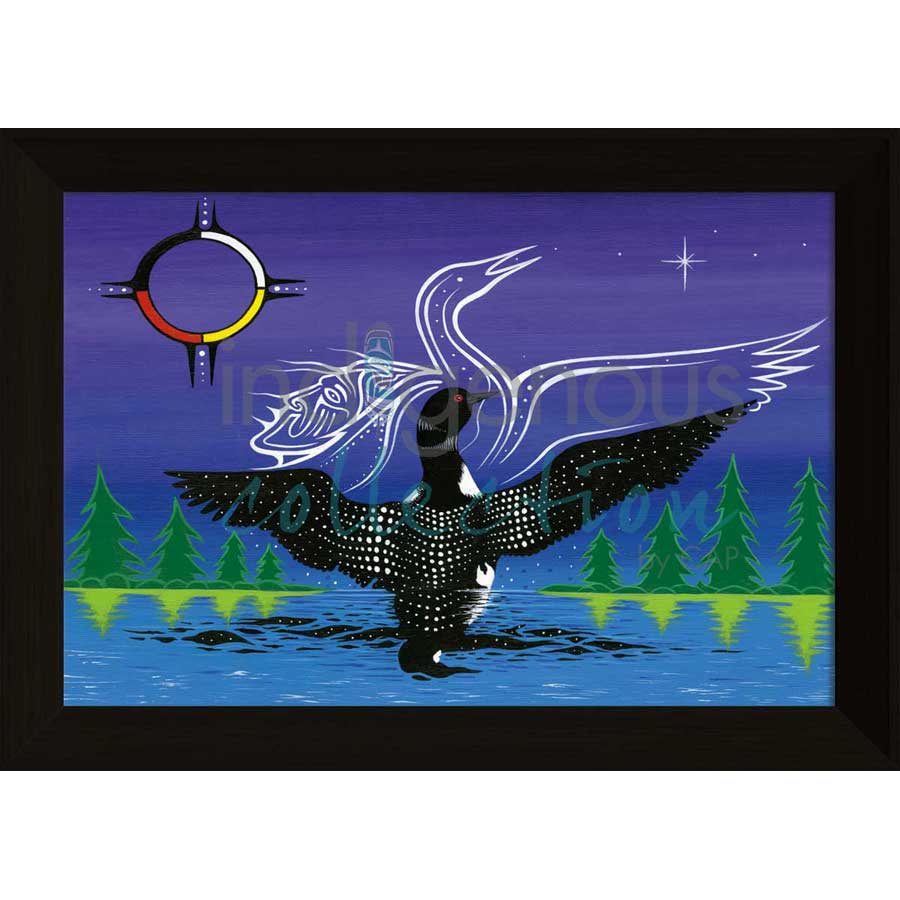 Dancing Loon by artist Jeffrey Red George - Ojibway. Indigenous Collection