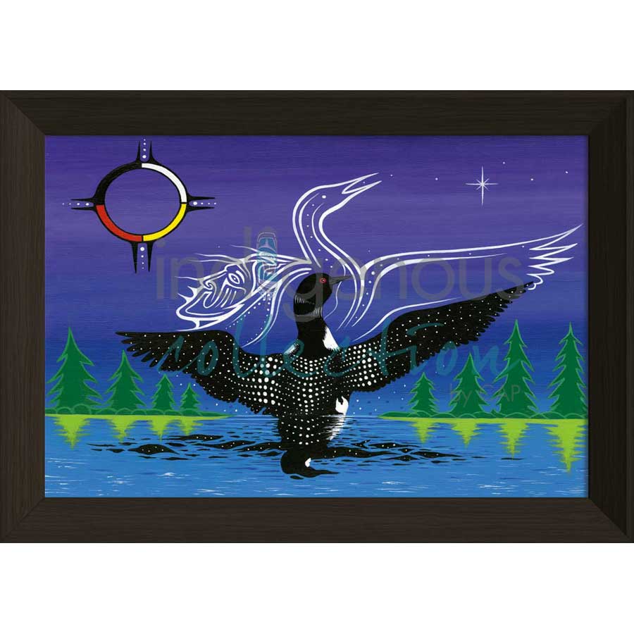 Dancing Loon by artist Jeffrey Red George - Ojibway. Indigenous Collection