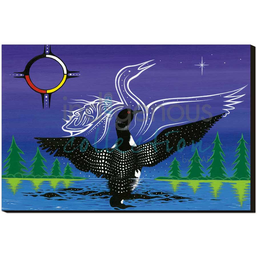 Dancing Loon by artist Jeffrey Red George - Ojibway. Indigenous Collection