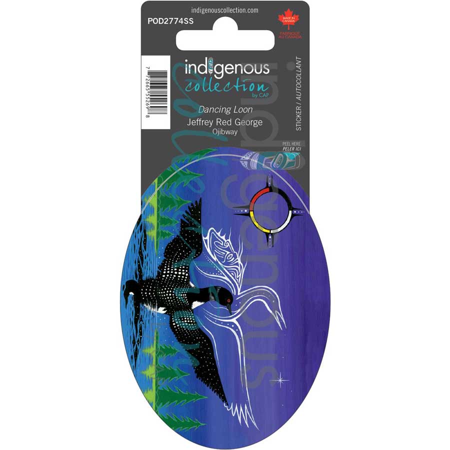 Dancing Loon Sticker by artist Jeffrey Red George