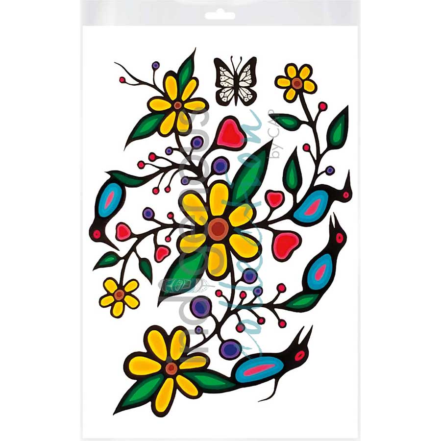 Ojibway Flower by artist Jeffrey Red George - Ojibway. Indigenous Collection