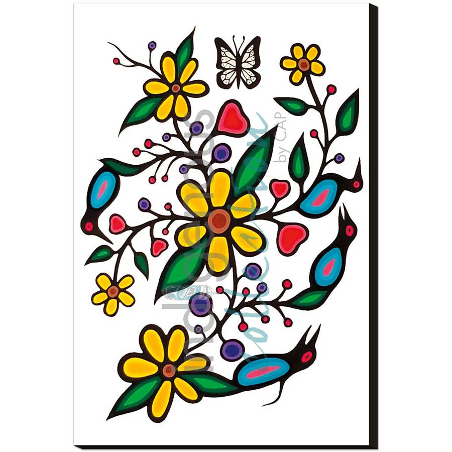 Ojibway Flower by artist Jeffrey Red George - Ojibway. Indigenous Collection