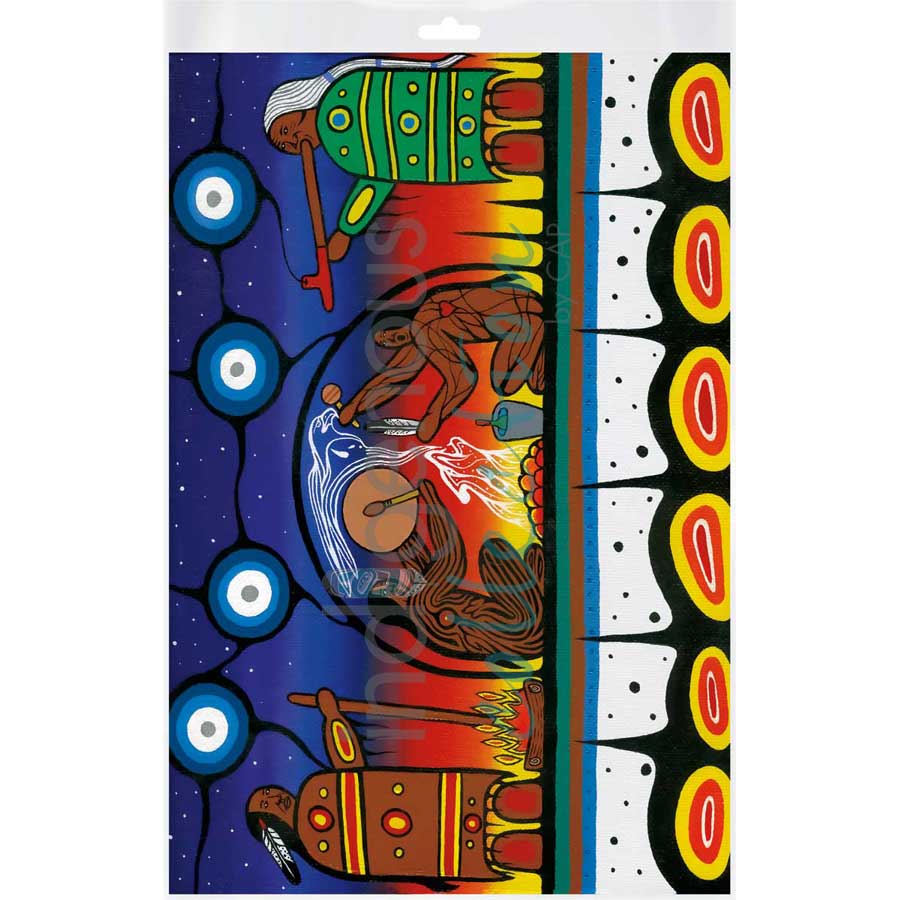 Sweat Lodge Sunset by artist Jeffrey Red George - Ojibway. Indigenous Collection