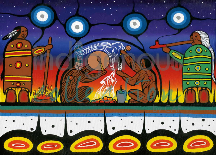 Sweat Lodge Sunset by artist Jeffrey Red George