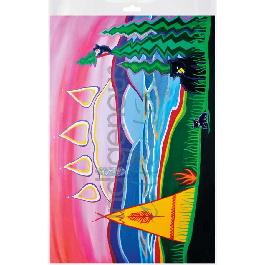 Bear Visit by artist Patrick Hunter - Ojibway. Indigenous Collection