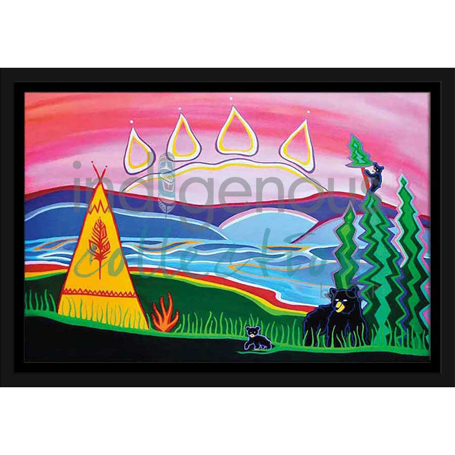 Bear Visit by artist Patrick Hunter - Ojibway. Indigenous Collection