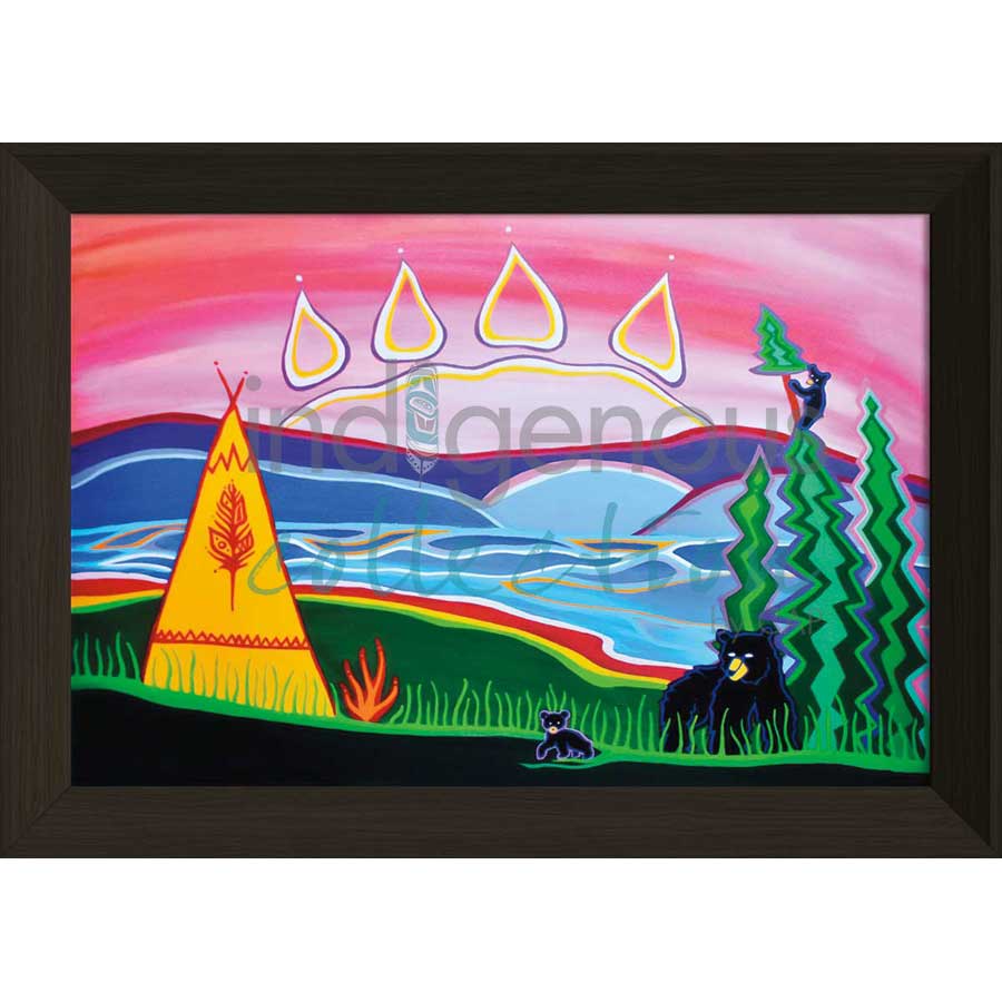 Bear Visit by artist Patrick Hunter - Ojibway. Indigenous Collection